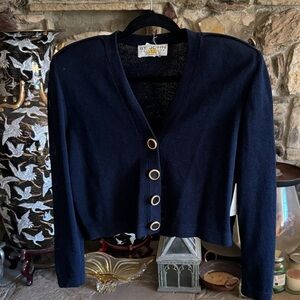 ST. JOHN COLLECTION by Marie Gray Navy Cardigan